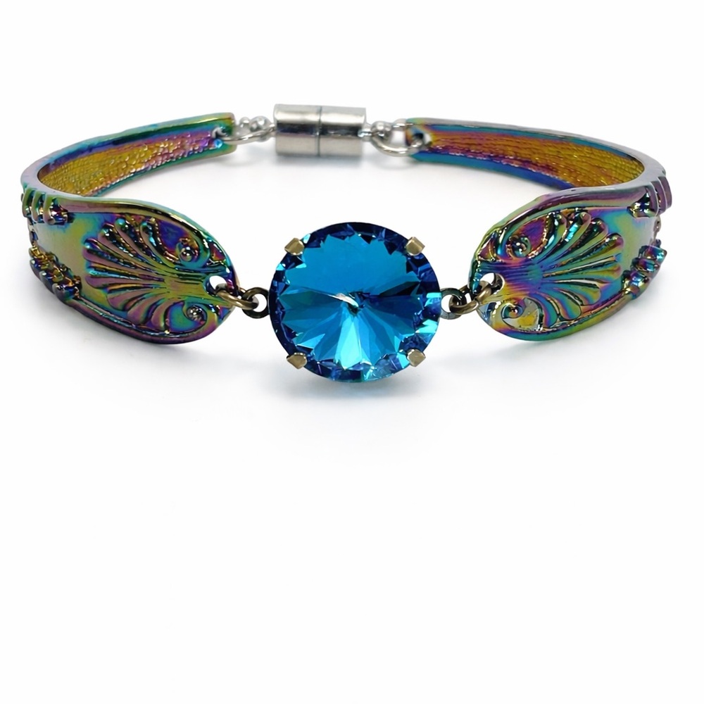 Magnetic Bangle Bracelet made with genuine‎ SW rivoli crystals